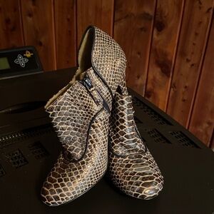 Faux Snakeskin Pattern Ankle Boots by Rockport